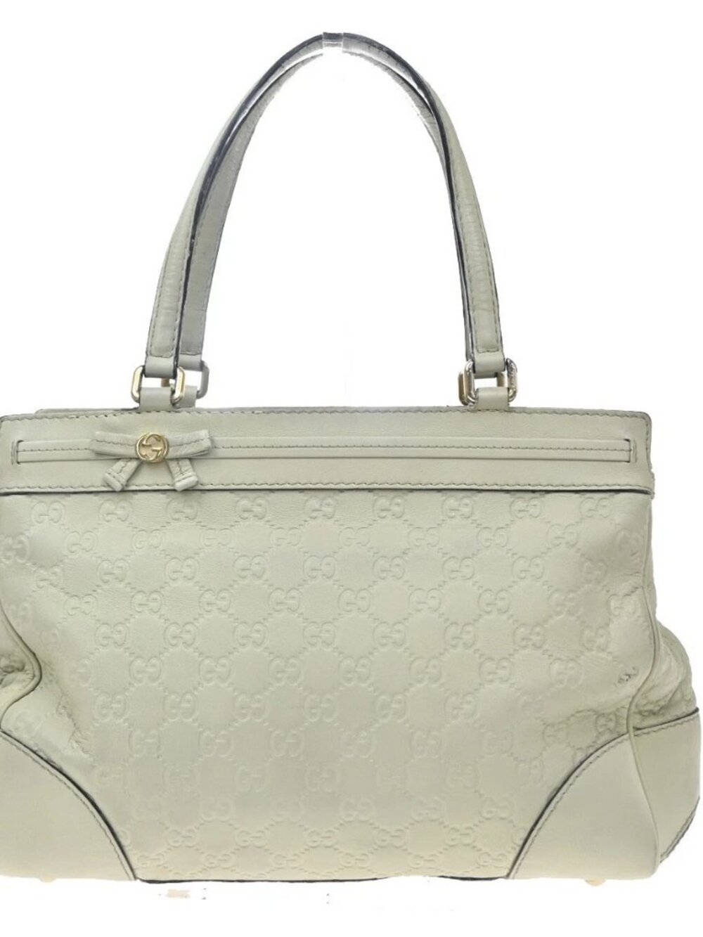 GUCCI GG Pattern Guccissima​ Mayfair Shoulder Bag Leather White Italy 62KD551